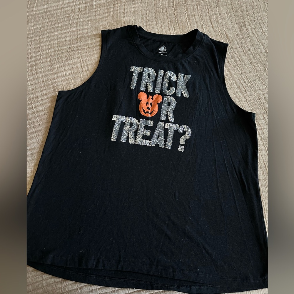 Disney Black Halloween Top with Silver and Orange Accents - Women’s size XL